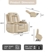 GarveeHome Oversized Wide Power Lift Recliner Chair - Heat and Massage, PU Leather, Adjustable Back and Legs, Electric Lift Chair Designed for The Elderly and People with Mobility impaired