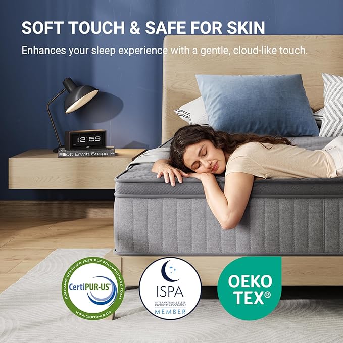 Avenco 10 Inch TwinXL Mattress, Hybrid Mattress with SmartS Coil™ Pocket Springs for Targeted Support and NanoGel™ Memory Foam for Cool Night Sleep, Motion Isolation for Couples, CertiPUR-US Certified