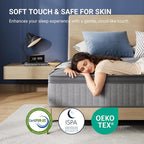 Avenco 10 Inch TwinXL Mattress, Hybrid Mattress with SmartS Coil™ Pocket Springs for Targeted Support and NanoGel™ Memory Foam for Cool Night Sleep, Motion Isolation for Couples, CertiPUR-US Certified