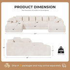 131'' Cloud Sectional Couches with Chaise Lounge, U-Shaped No Assembly Required Deep Seat Modular Sofa for Living Room 1PCS, Bedroom