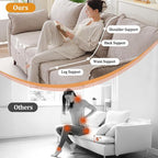 104'' Modular Sectional Sofa with All Seats Storage, Oversized Sleeper Sofa Bed for Living Room,3-Seater Comfy Cloud Couches with Movable Ottoman,Big Sectional for Bedroom,Velet,Khaki