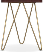 SIMPLIHOME Patrice Modern 18 inch Wide Metal and Wood Accent Side Table in Dark Brown for the Living Room and Bedroom