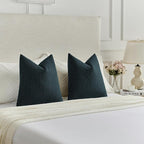 FUTEI Navy Blue Chenille Decorative Throw Pillow Covers 18x18 Inch Set of 2,Soft Cozy Faux Linen Textured Cushion Case,Farmhouse Home Decor for Couch Living Room
