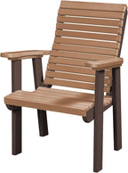 DutchCrafters Modern Horizontal Slat High Back Poly Outdoor Patio Chair (Tudor Brown & Cedar)