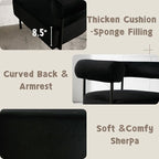 Modern Accent Chairs Set of 2 with Curved Back, Black Small Velvet Barrel Vanity Chairs Armchairs with Metal Legs & Upholstered for Living Room, Makeup Room