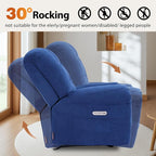 EONIX Power Rocker Recliner Chair, Lazy Boy Recliner Rocking Chair for Adults and Nursery, Electric Recliner Chair with Heat and Massage for Living Room, Bedroom, Study Room, Relaxation, Navy Blue