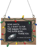 NFL Resin Holiday Christmas Chalkboard Sign Ornament
