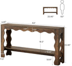 Tribesigns 63 Inch Entryway Table, Modern Rustic Entry Table with Scalloped Edge & Storage Shelf, Accent Narrow Long Sofa Table Behind Couch Console Tables for Entryway, Living Room, Dark Brown
