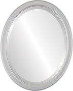 OVALCREST Oval Beveled Wall Mirror for Home Decor - Toronto Style - Silver Spray - 22" x 18"