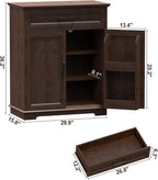 Kitchen Storage Cabinet with Drawer, Buffet Cabinet with Storable Door, Modern Floor Sideboard, for Living Room, Entryway,Cherry