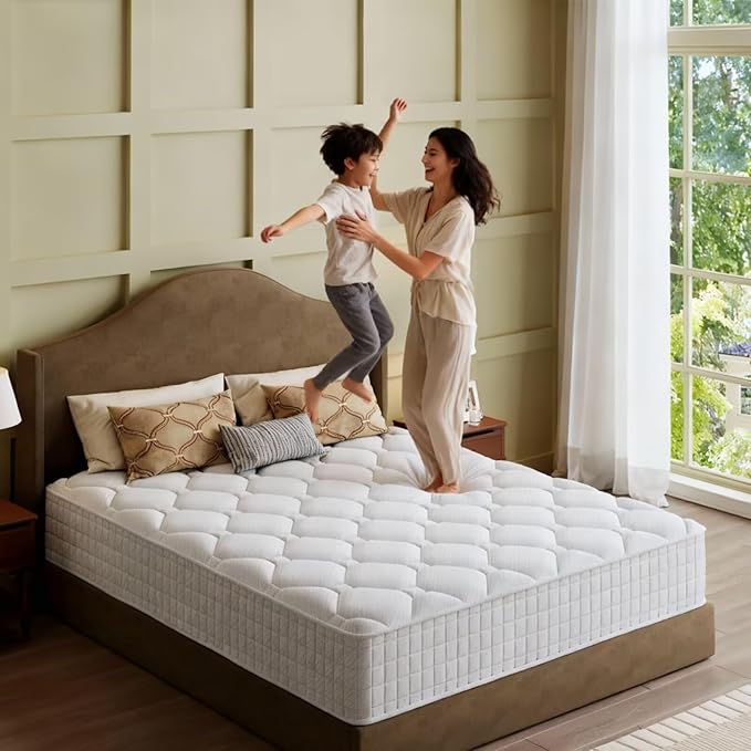Queen Mattress, 14 Inch Hybrid Memory Foam Mattress in a Box, Cooling Gel for Pressure Relief & Back Pain Support, CertiPUR-US Certified, Medium Firm Bed, Fiberglass Free, Breathable Comfort Sleep