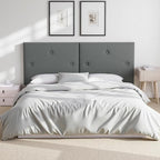Modern Queen Headboard, Upholstered Faux Leather Bed Headboard with Solid Wood & Sturdy Metal Legs, Tufted Adjustable Height Headboards in Button Design, Grey