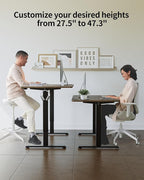 FEZIBO One-Piece Standing Desk Adjustable Height Stand up Home Office Desk, 40x24 Inch Electric Standing Computer Desk, with 4 Memory Presets, Headphone Hook, Black Walnut