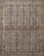 Loloi Amber Lewis Billie Collection, Ink & Salmon 2'-6" x 9'-6" Area Rug – Antique & Distressed Accent Rugs for Living Room, Bedroom, Entryway & Hallway, No Shed High Traffic Area Home Decor Rug