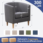Accent Barrel Chair Set of 2, Modern Comfy Living Room Chairs with Armrest Small Reading Chair with Cozy Soft Padded for Bedroom Reception Room Cafe, Grey