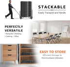 8 Pack Black Folding Chairs, Portable Stackable Commercial Foldable Chair, Indoor Outdoor Plastic Folding Chair for Events/Office/Home/Wedding/Party, 400lbs Capacity