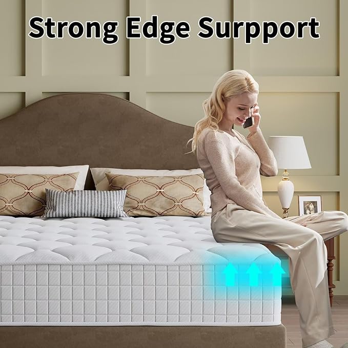 King Mattress, 12 Inch Hybrid Memory Foam Mattress in a Box, Cooling Gel for Pressure Relief & Back Pain Support, CertiPUR-US Certified, Medium Firm Bed, Fiberglass Free, Breathable Comfort Sleep