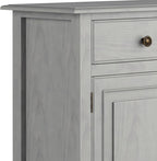 SIMPLIHOME Connaught 40-inch Wide Solid Wood Storage Cabinet in Fog Grey for Entryway, Living Room, Organizer for Hats, Gloves, Shoes, Keys, Slim Design, Traditional Style