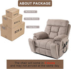 Lift Chair Recliners Lay Flat Sleeping Dual Motor for Elderly Infinite Position Recliner with Heat Massage Up to 400 LBS Electric Power Lift Recliner