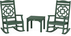 Martha Stewart by POLYWOOD® Chinoiserie 3-Piece Rocking Chair Set in Green