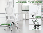 White Ergonomic Office Chair: Mesh Desk Chair Comfy with Adjustable Lumbar Support 400lbs High Back Computer Gaming Chair - Big and Tall Office Chairs with Extra Wide Seat-Adults Home Office