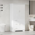 Merax Storage Cabinet with Three Drawers and Doors, Wide Pantry Cupboard for Kitchen, Living Room and Bathroom, Adjustable Shelf, White