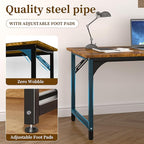 AZN Computer Desk, 47in Computer Desk, Office Desk w/Metal Frame, Office Desk w/Water-Resistant, Scratchproof Surface, Home Office Desks w/Large Legroom for Work Study Writing Gaming, Rustic Brown