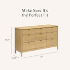 Babyletto Bondi 9-Drawer Baby Dresser for Nursery - GREENGUARD Gold Certified - Wooden Chest of Drawers for Kids, Boys & Girls - Assembled Sustainable Wood Kids Dresser for Bedroom - Honey