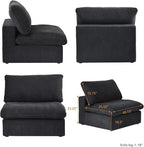 160.6" Cloud Modular Sectional Sofa with Thick Cushion, Wide 4-Seater Minimalist Couch,Convertible Couch Deep Seat Couches for Modern Living Room Sofa Sets for Office House,Black