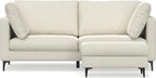 SIMPLIHOME Ava Sofa and Ottoman in 100% Recycled Polyester Performance Fabric, Cream, 76-inch-Wide 2-Seater Loveseat and Matching 36-inch-Wide Table Ottoman for Living Room, 2-Piece Set