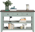 LKTART Solid Wood Console Table Sofa Table with Storage Drawers and Bottom Shelf Entryway Table for Entry Hallway Foyer Sofa Couch Table,Easy Assembled (48.8" Green)
