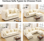 133" Modular Sectional Sofa, L-Shaped Corduroy Comfy Sectional Couches for Living Room, 3-Seater Cloud Couches with 1 Ottoman, Modern Deep Seat Sofa with Large Storage, Corduroy Beige