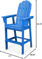 POLYWOOD® Vineyard Curveback Adirondack Bar Chair in Pacific Blue