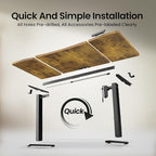 Veken 63 x 28 Inch Electric Standing Desk, Sit to Stand Up, Work Home Office Computer Table for Study, Walking Pad, Writing, and Games, Wooden Desktop Desks, Brown