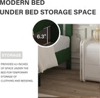 BarnFurin Twin Bed Frames with Headboard, Upholstered Bed with Diamond Tufted Design, Modern Platform Bed with Wooden Slats Support, No Box Spring Required, Easy Assembly, Green