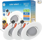 GE Color Select LED Recessed Downlight Fixture with Swivel Head, RS6 Indoor Floodlight, 6-Inch, Multiple Color Temperatures, 75 Watt Replacement (3 Pack)