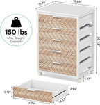 Tribesigns 5 Drawer Chest, Wood Storage Dresser Cabinet with Wheels, Industrial Storage Drawer Organizer Cart for Office Bedroom Entryway (Beige & White, 1 PC)