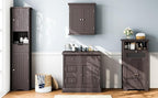 ChooChoo 67" Tall Bathroom Storage Cabinet Freestanding with Adjustable Shelves, Narrow Storage Linen Cabinet with 2 Doors and 1 Drawers for Bathroom, Living Room, Kitchen, Espresso