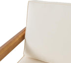 Christopher Knight Home Rossville Outdoor Club Chairs, Teak Finish + Beige