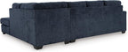 Signature Design by Ashley Aviemore Casual L-Shaped 2-Piece Sectional with Chaise for Living Room, Blue