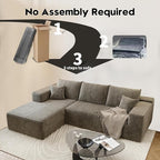 107.5" Cloud Sectional Couch with L-Shape Chaise,Modern Modular Sofa with Deep Seat, Upholstered Couches for Living Room Bedroom Apartments,No Assembly Required, (Camel,Left Facing Chaise)