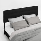 Furinno Roanne Headboard King Size, Tufted Upholstered Wooden Headboard, Bed Frame Mount Head Board, Easy Assembly, for Bedroom, Dorm, Plain Black