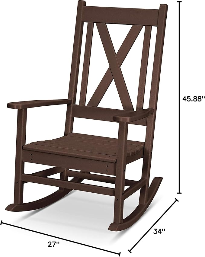 POLYWOOD® Braxton Porch Rocking Chair in Mahogany