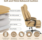 Home Office Desk Chair, 90°-160° Reclining, High Back Executive OfficeChair 400LBS with Footrest, Ergonomic Scratch-Resistant Faux Leather Computer Gaming Chair with Lumbar Support
