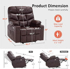 MCombo Oversized Power Lift Recliner Chair with Extended Footrest for Elderly People, Faux Leather R7289 (Dark Brown, Oversize)