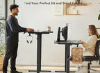 55 x 24 inch Electric Standing Desk Adjustable Height with 4 Wheels, 4 Memory Height Settings, 2 Headphone Hook, Home Office Desk, Splice Board Black