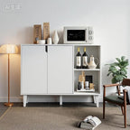 Panana Kitchen Buffet Cabinet Storage Sideboard with 2 Doors 2 Shelves, 41.8" L x 15" W x 32.5" H (White)