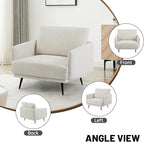 Oversized Accent Chair for Living Room Chairs Reading Arm Chair Comfy Modern Single Sofa Side Chairs with Metal Legs & Soft Cushion for Bedroom, Waiting Room (Chenille Oatmeal, Set of 1)
