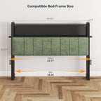 VINGLI Queen Size Headboard Only, Adjustable Upholstered Headboard with 2 Tier Shelves and Pegboard with Charging Stations and LED Lights, Modern Bed Headboard with Storage for Bedroom Decor
