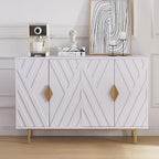 Sideboard Buffet Cabinets with Storage, 47.2" Modern Storage Cabinets with Relief Doors, Accent Cabinets with Adjustable Shelves, Wood Console Cabinet for Dining Living Room, Entryway, White